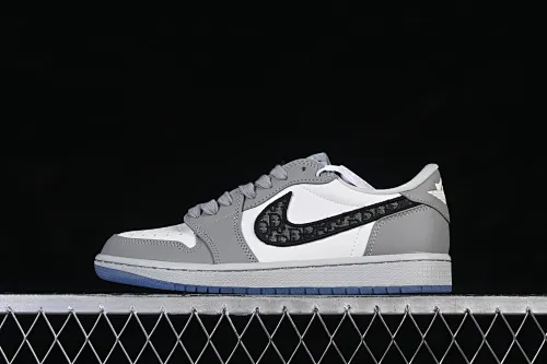 All categories Air Jordan Jordan series basketball shoes Air Jordan 1 Low Dior x Air Jordan 1 Low AJ1 Joe 1 Dior joint white gray low top CN8608-002
